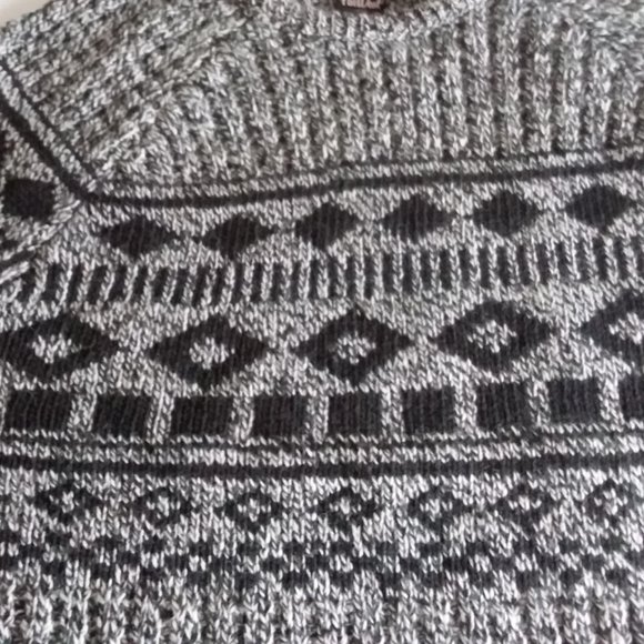Far West chunky black/grey wool blend sweater - Picture 2 of 7